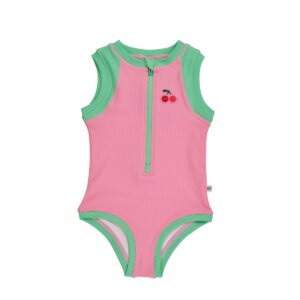 Zoocchini Ολόσωμο Μαγιώ με Στάμπα Cherry/Pink-Green - 12-24m