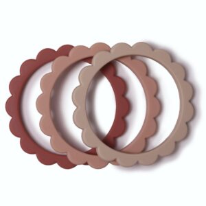 Σετ 3 Βραχιόλια Οδοντοφυΐας - Blush/Rose/Shifting Sand - Mushie